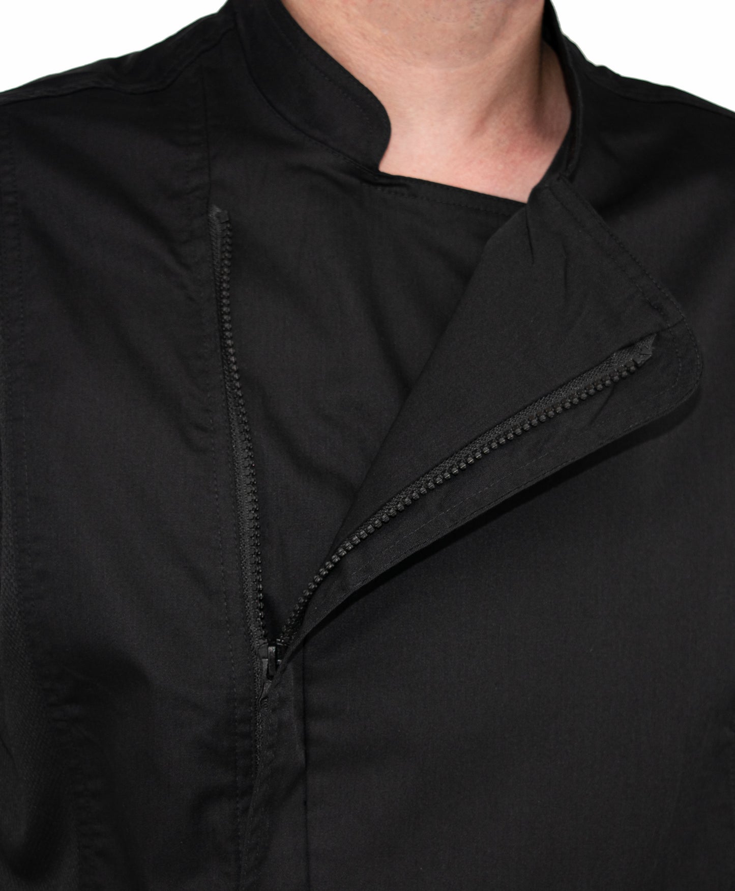 Culinary Master Men's Breathable Short Sleeve Premium Zip Up Chef Jacket Coat