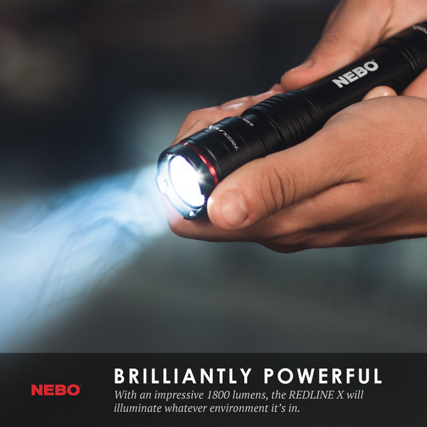 Nebo Redline X Rechargeable LED Flashlight with 1,800 Lumen Turbo Mode