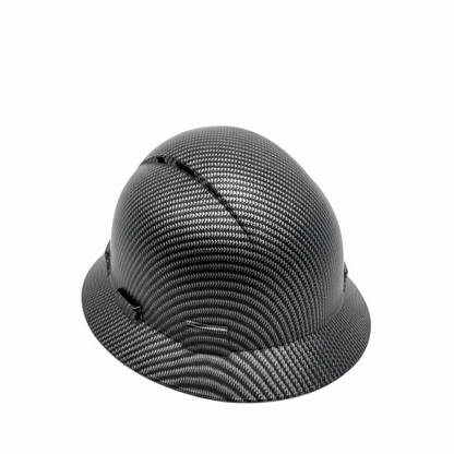 Black Silver Carbon Fiber Hard Hat White BG