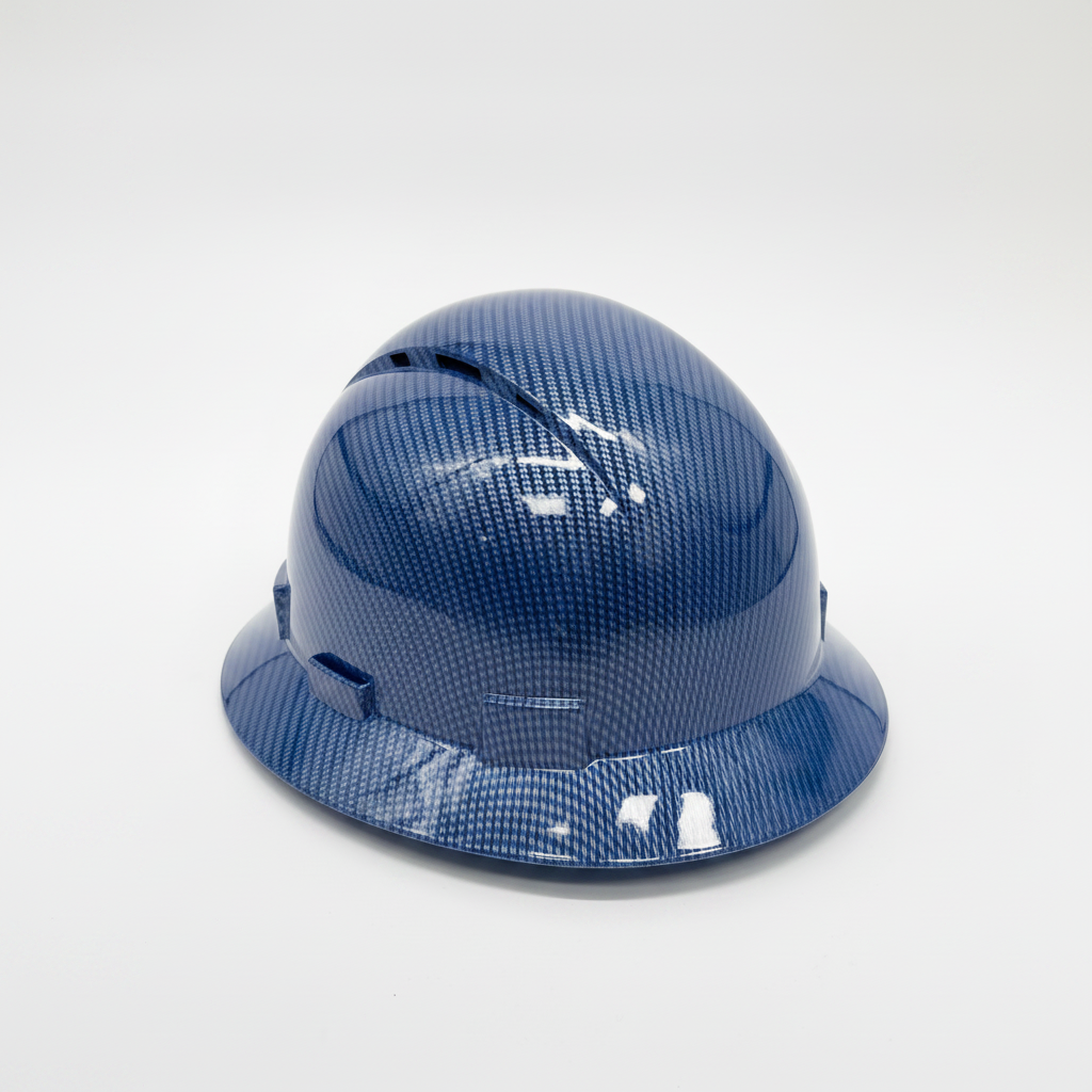 Blue Carbon Fiber Hard Hat White BG