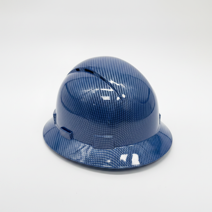 Blue Carbon Fiber Hard Hat White BG