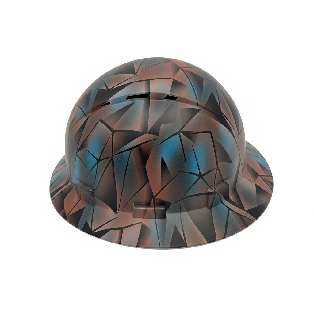 Geometric Hard Hat White BG