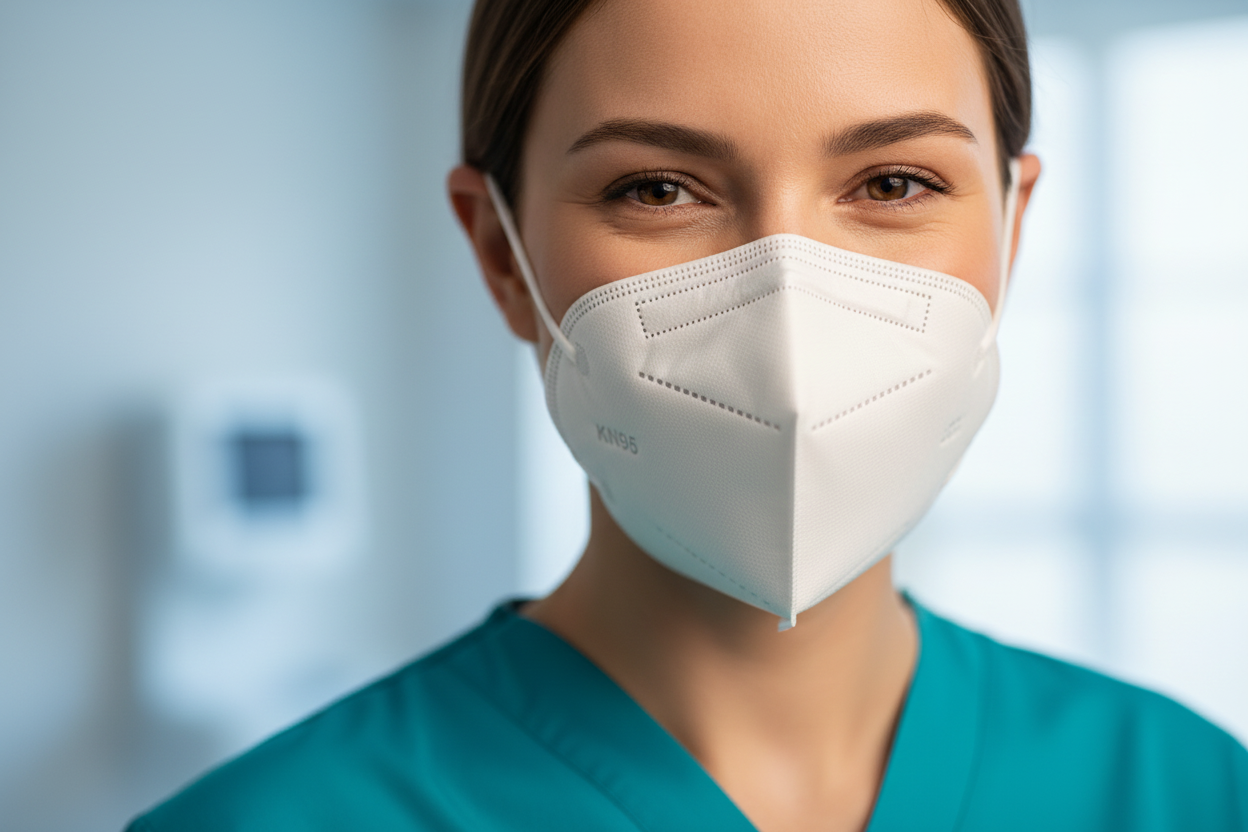 KN95 Mask on Healthcare Worker