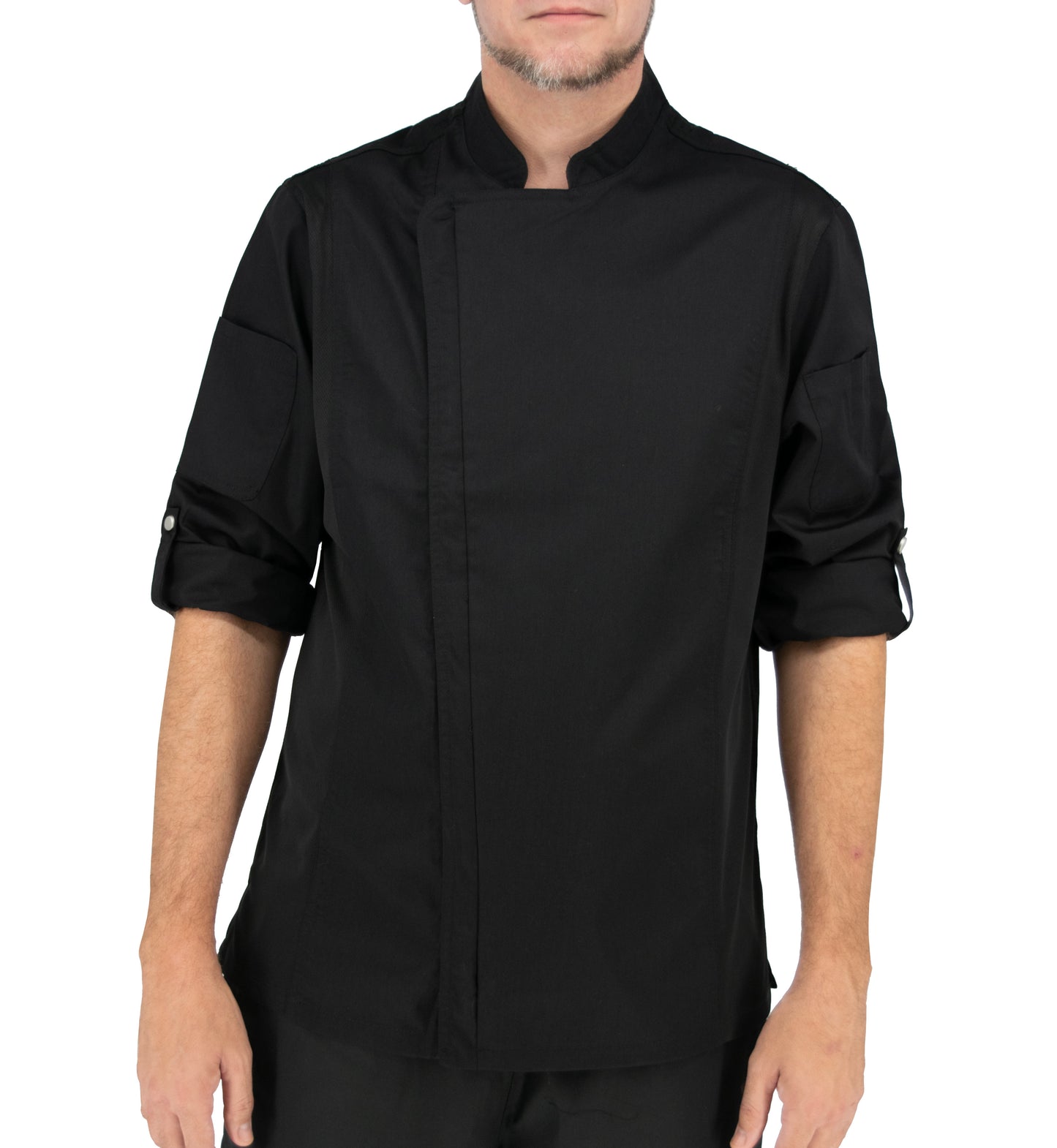 Culinary Master Men's Breathable Long Sleeve Premium Zip Up Chef Jacket Coat