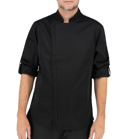 Culinary Master Men's Breathable Long Sleeve Premium Zip Up Chef Jacket Coat