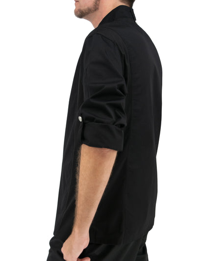 Culinary Master Men's Breathable Long Sleeve Premium Zip Up Chef Jacket Coat