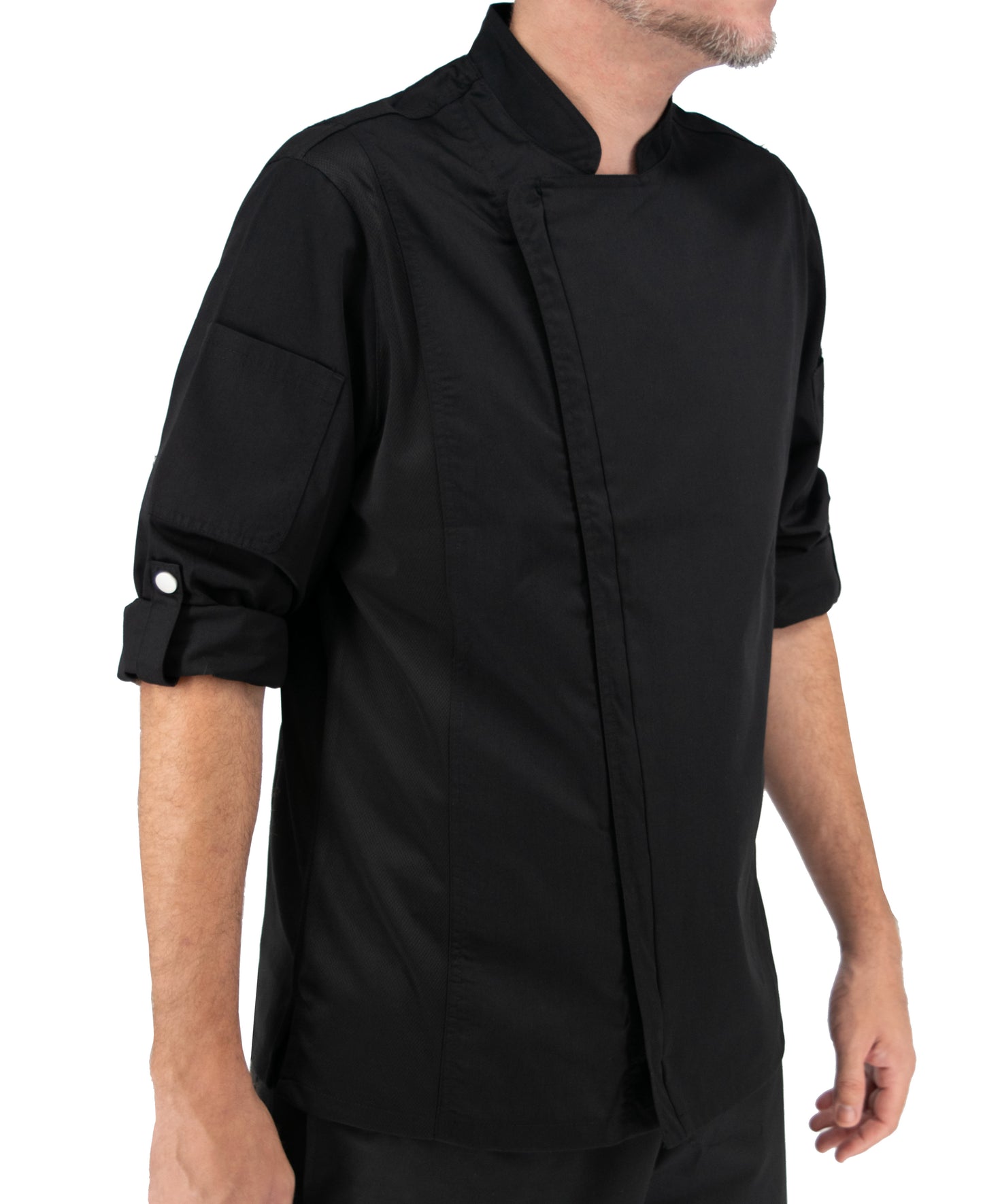 Culinary Master Men's Breathable Long Sleeve Premium Zip Up Chef Jacket Coat