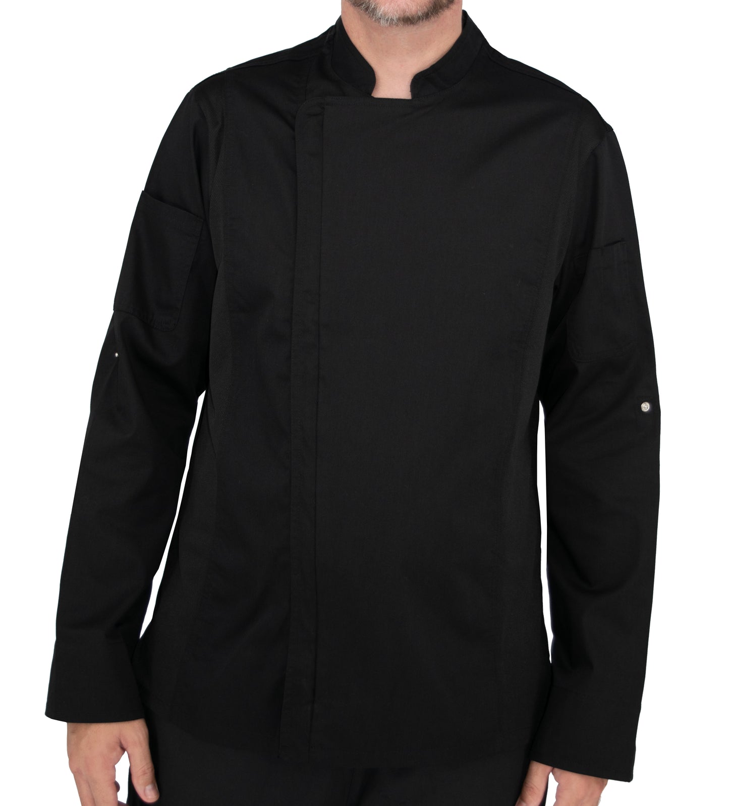Culinary Master Men's Breathable Long Sleeve Premium Zip Up Chef Jacket Coat