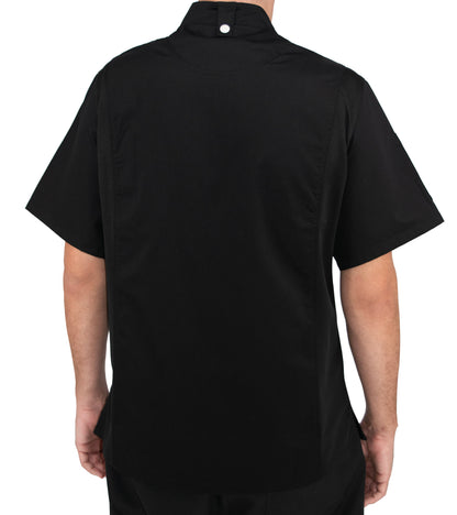 Culinary Master Men's Breathable Short Sleeve Premium Zip Up Chef Jacket Coat
