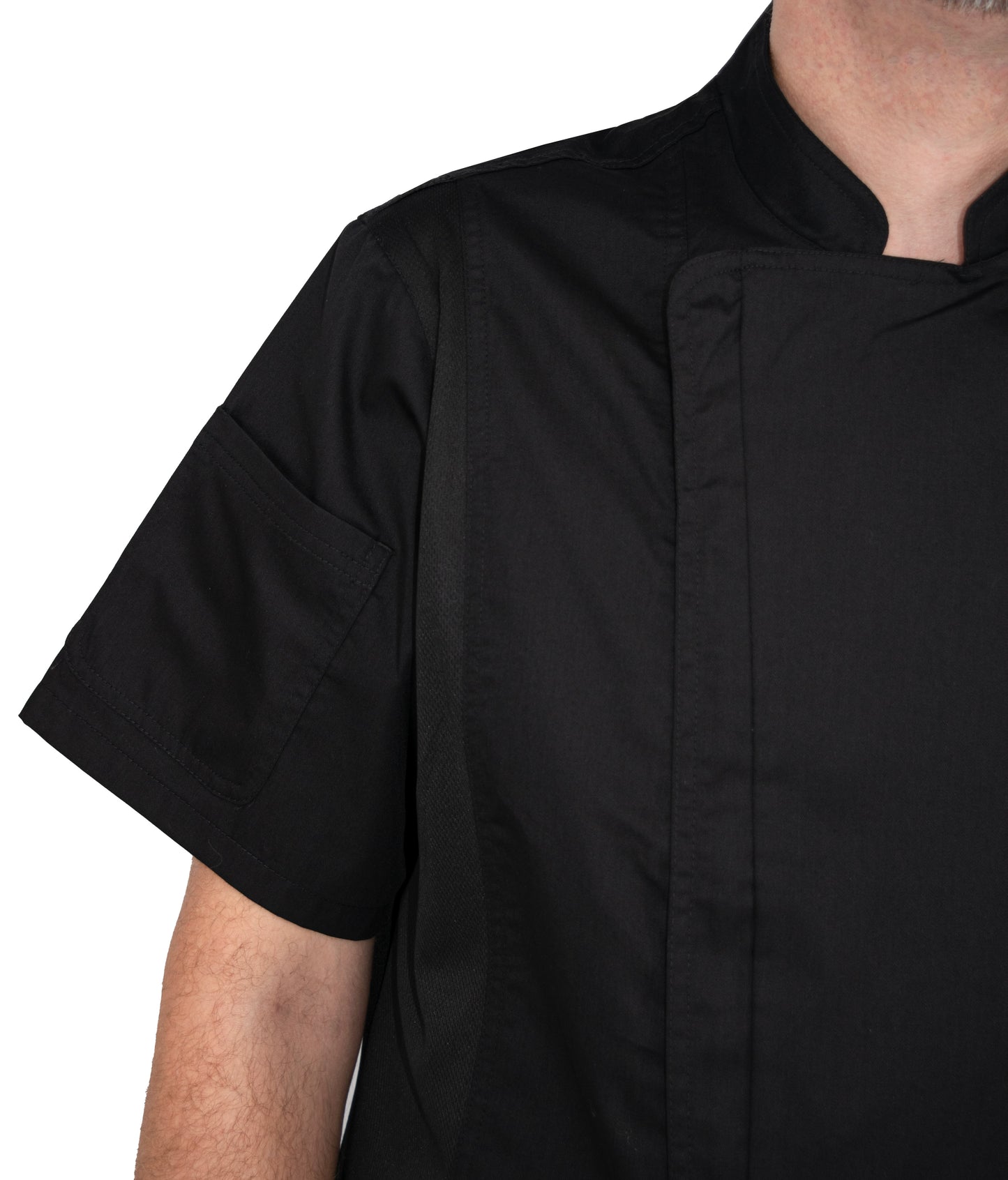 Culinary Master Men's Breathable Short Sleeve Premium Zip Up Chef Jacket Coat