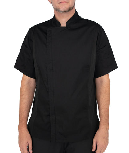 Culinary Master Men's Breathable Short Sleeve Premium Zip Up Chef Jacket Coat