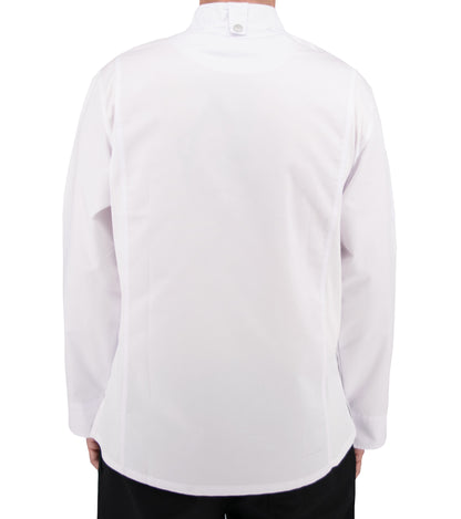 Culinary Master Men's Breathable Long Sleeve Premium Zip Up Chef Jacket Coat