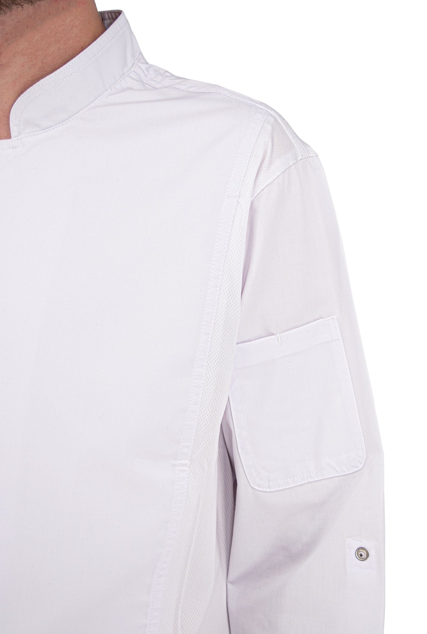 Culinary Master Men's Breathable Long Sleeve Premium Zip Up Chef Jacket Coat