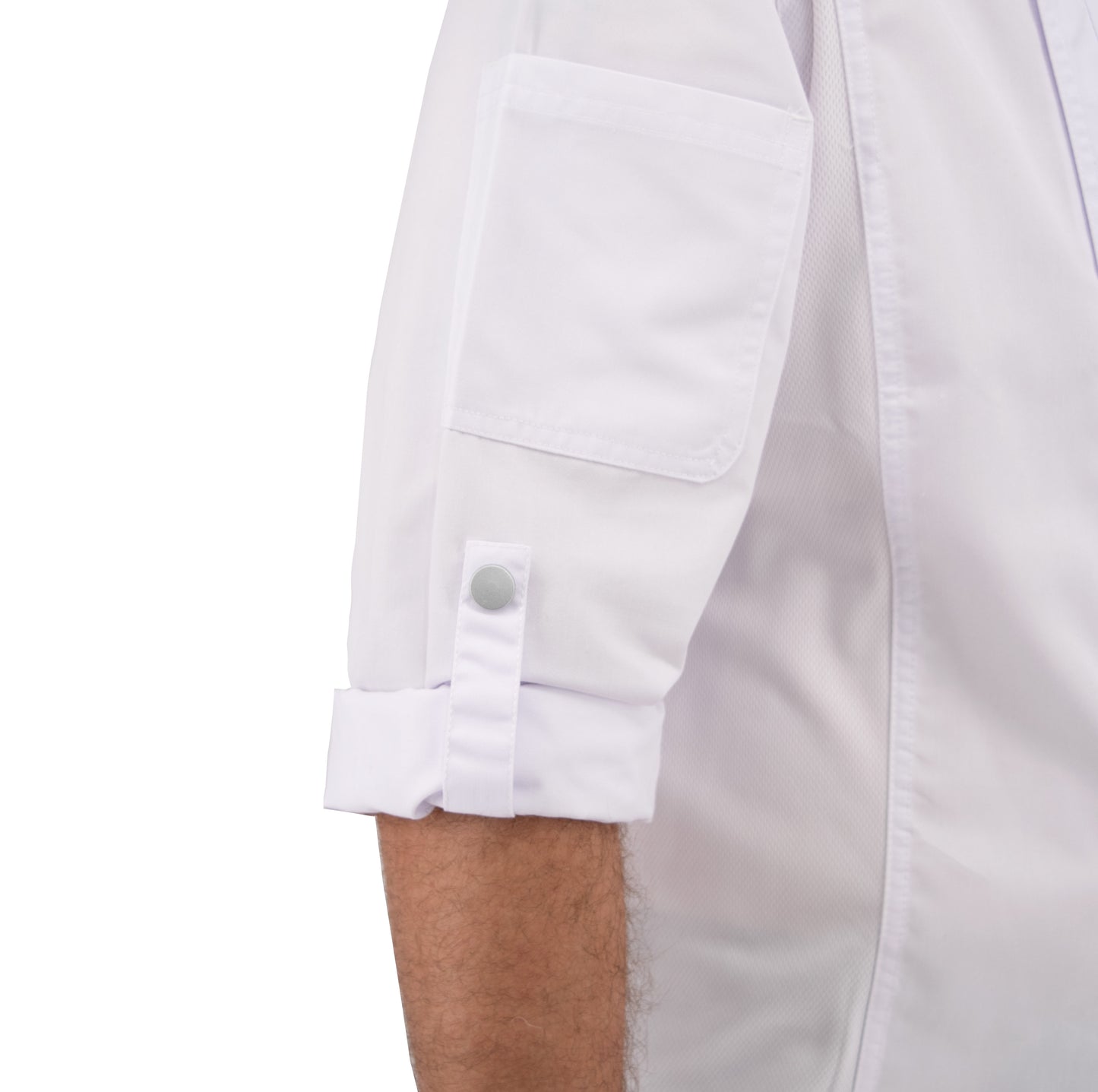 Culinary Master Men's Breathable Long Sleeve Premium Zip Up Chef Jacket Coat