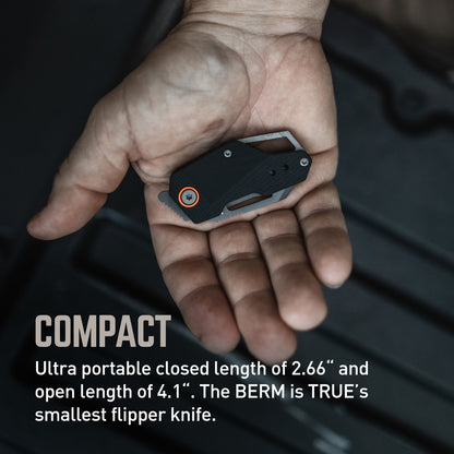 True Berm Keychain Flipper Knife - Black