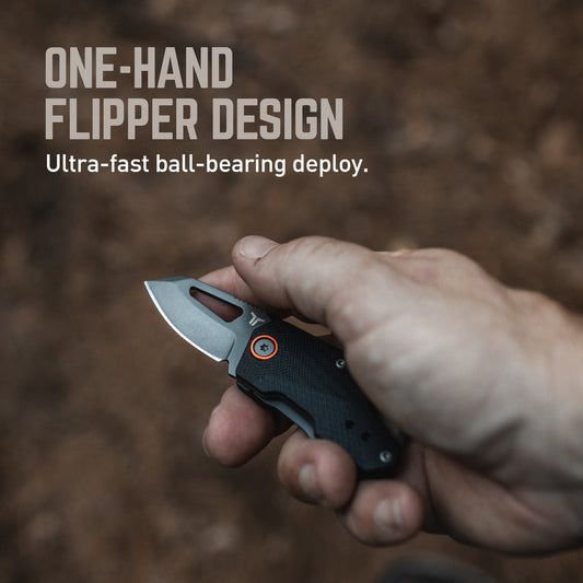 True Berm Keychain Flipper Knife - Black
