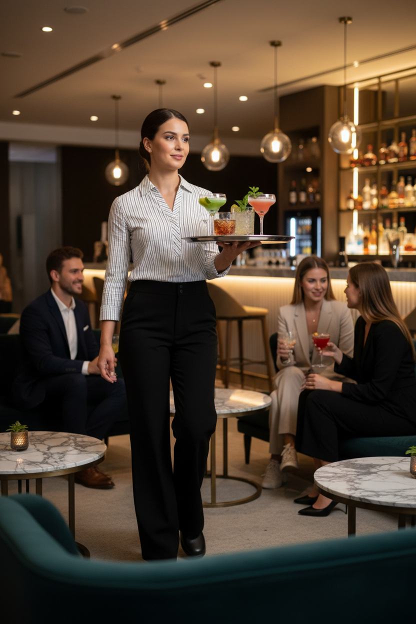 Velara Pants - Hotel Bar Setting