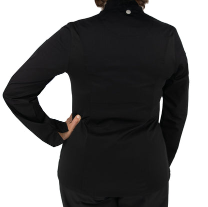 Culinary Master Women's Breathable Long Sleeve Premium Zip Up Chef Jacket Coat