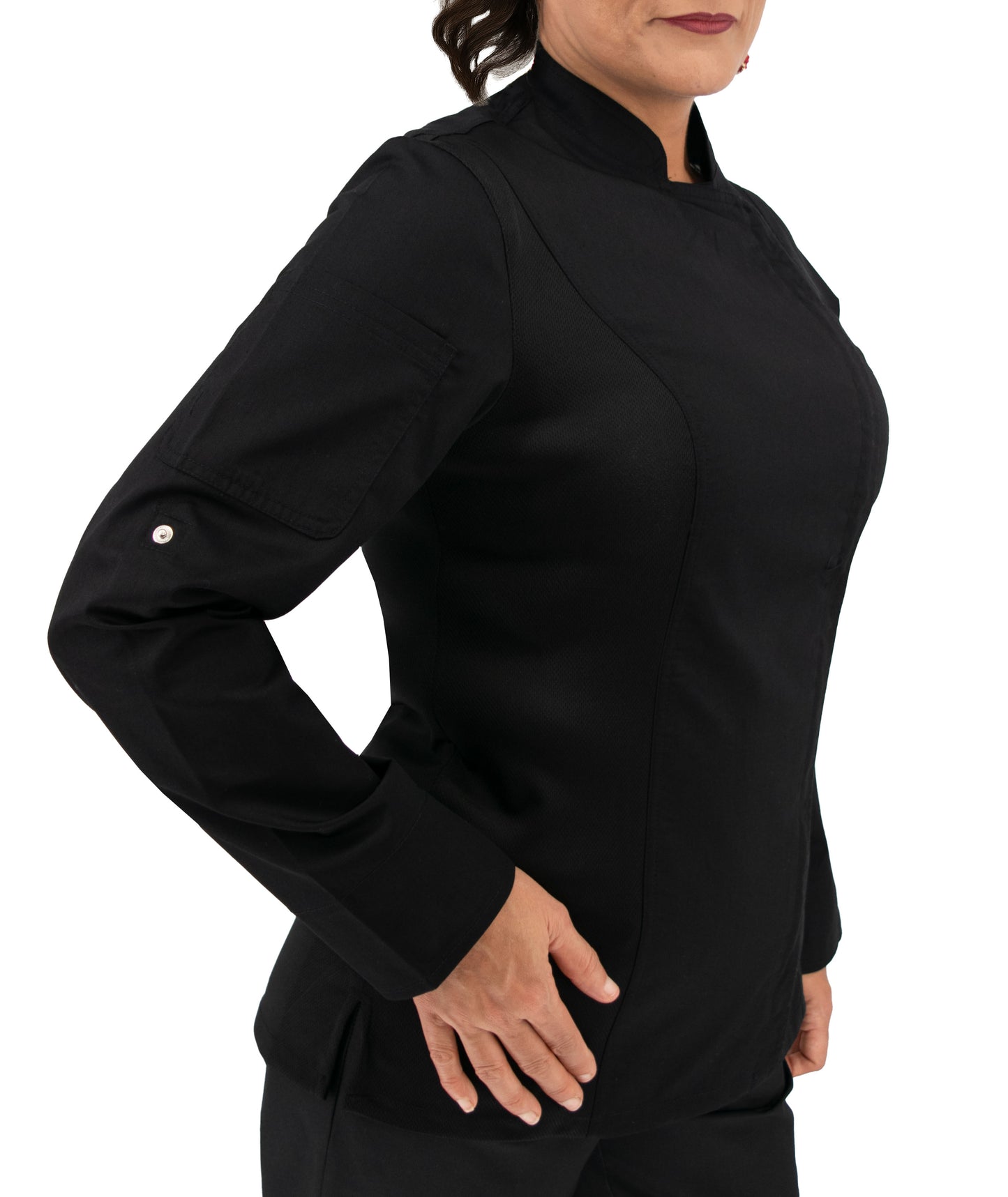 Culinary Master Women's Breathable Long Sleeve Premium Zip Up Chef Jacket Coat