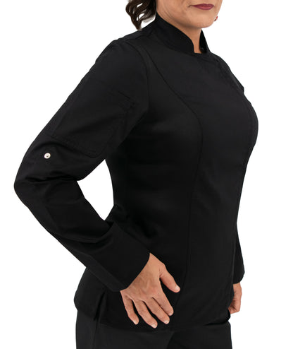 Culinary Master Women's Breathable Long Sleeve Premium Zip Up Chef Jacket Coat