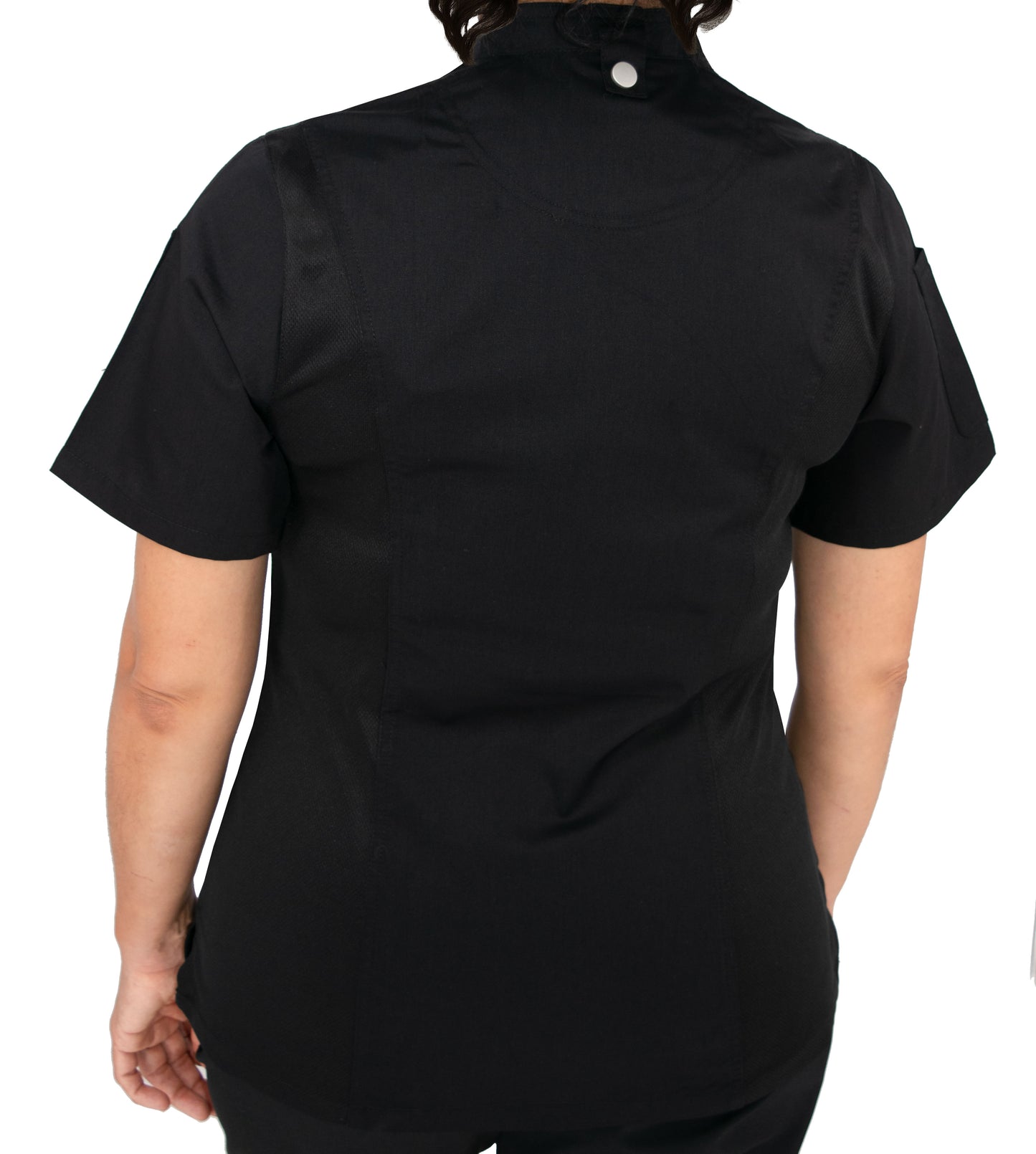 Culinary Master Women's Breathable Short Sleeve Premium Zip Up Chef Jacket Coat