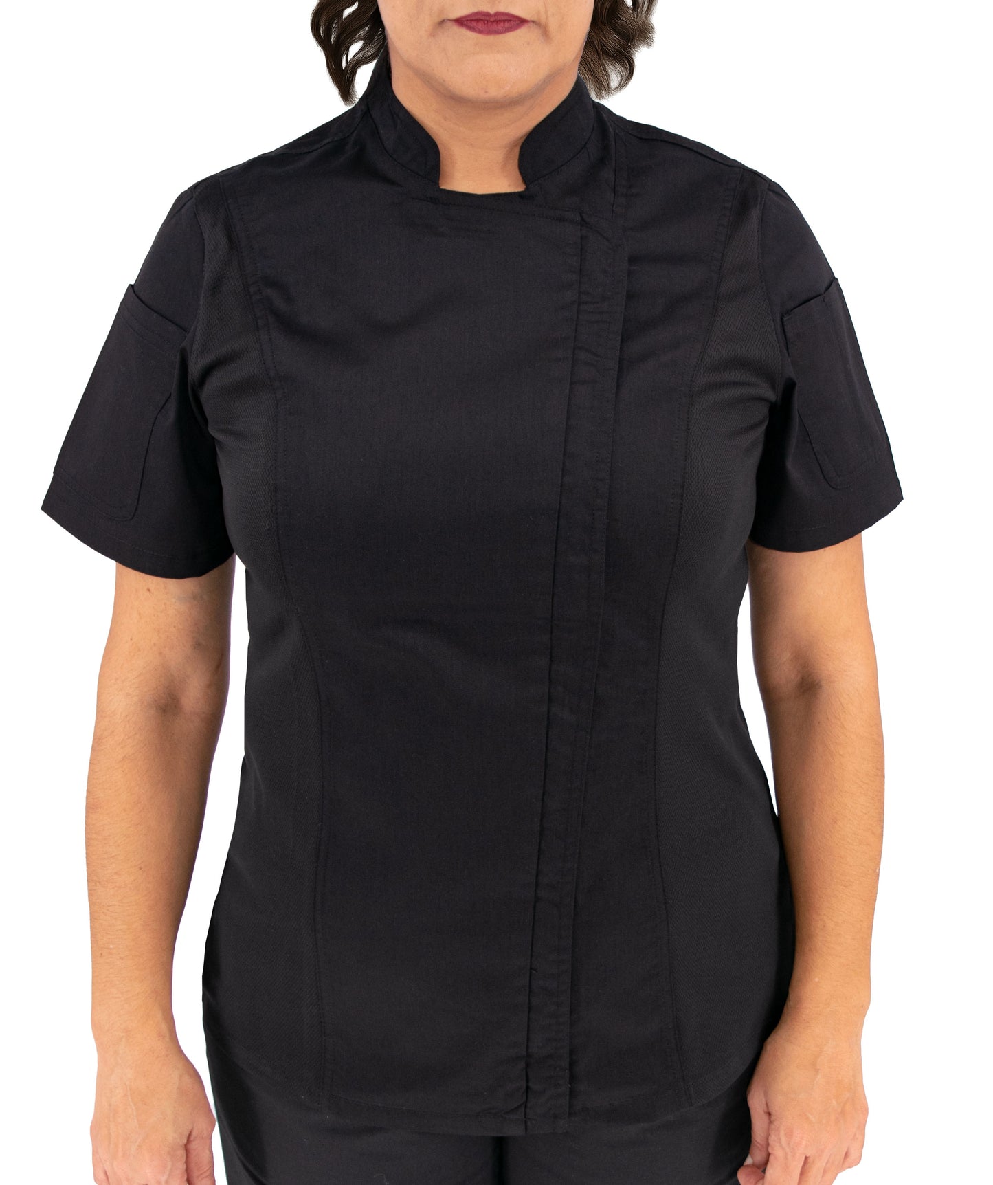 Culinary Master Women's Breathable Short Sleeve Premium Zip Up Chef Jacket Coat