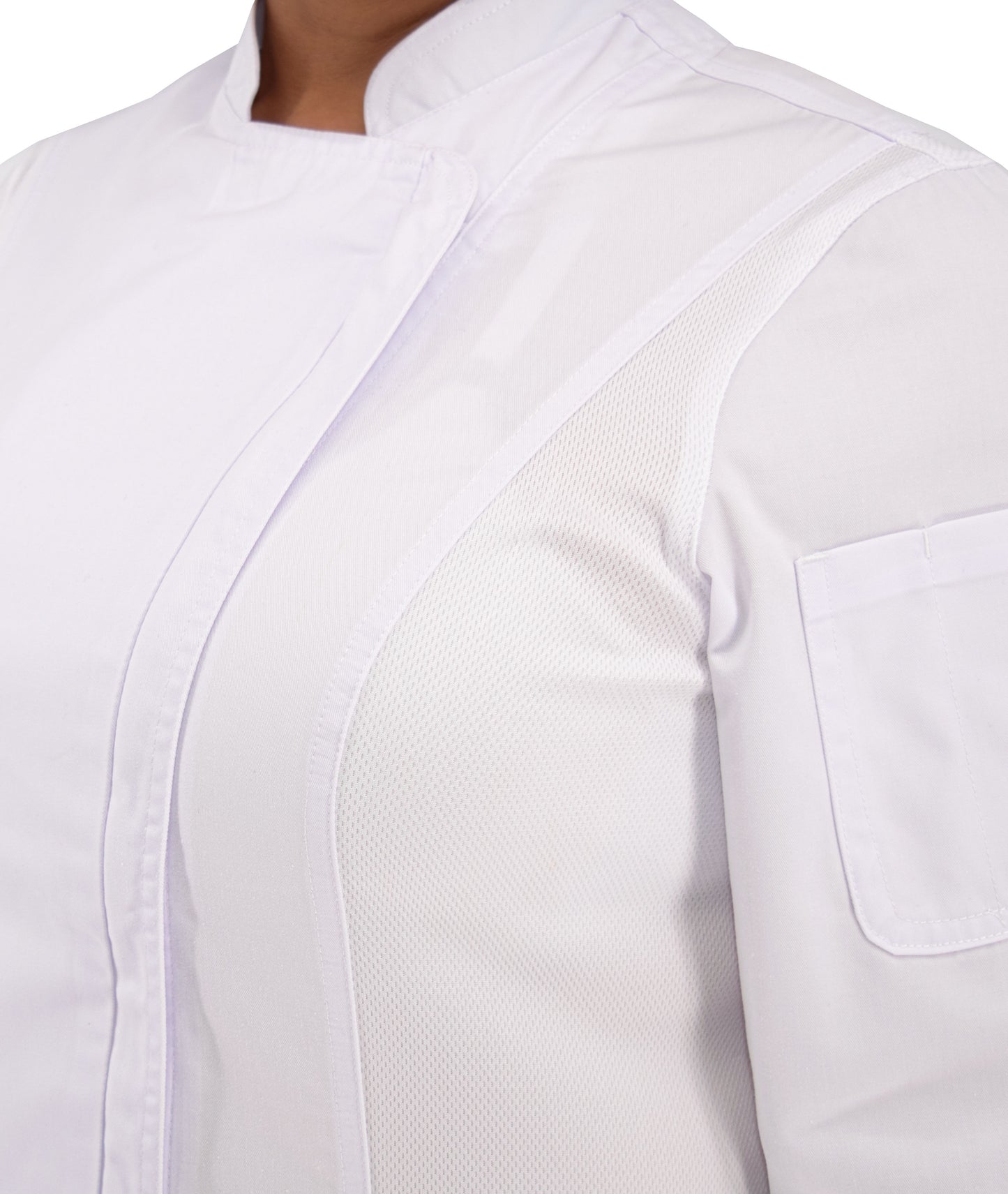 Culinary Master Women's Breathable Long Sleeve Premium Zip Up Chef Jacket Coat