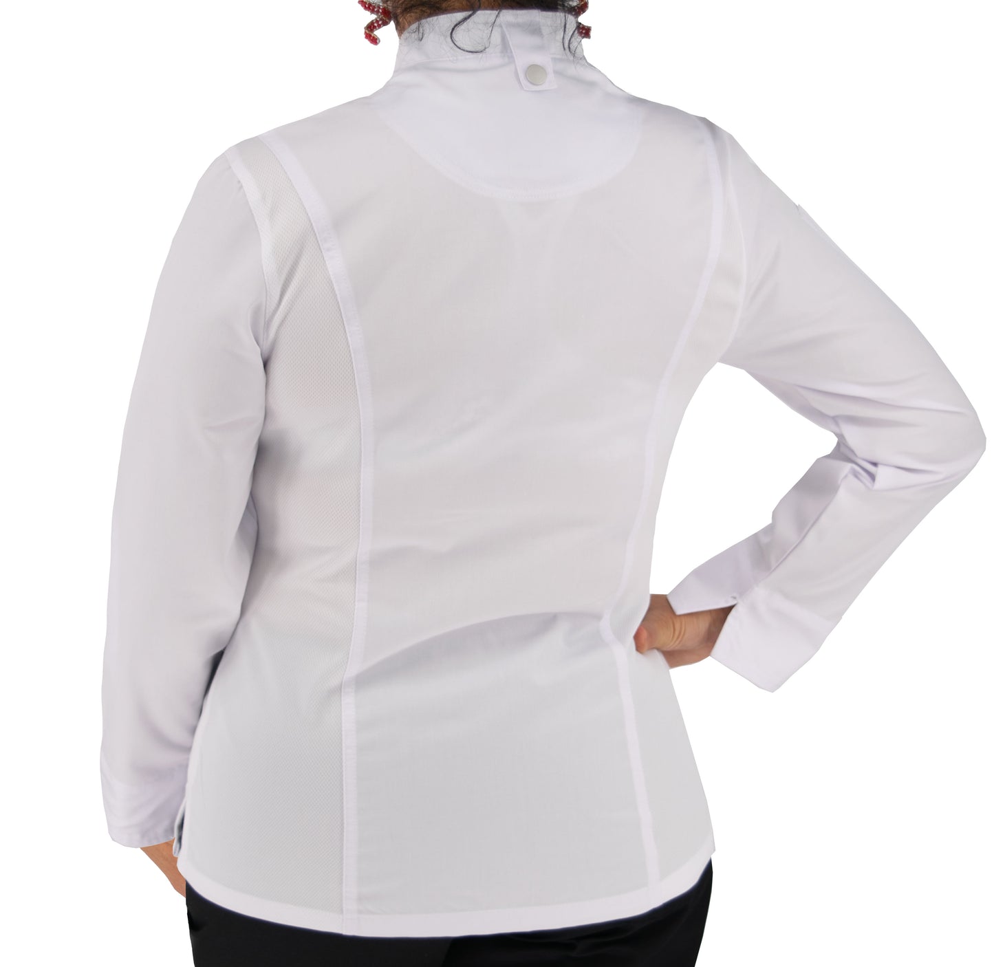 Culinary Master Women's Breathable Long Sleeve Premium Zip Up Chef Jacket Coat